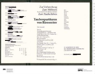 Beilage zum Programm 1. Semester 1969