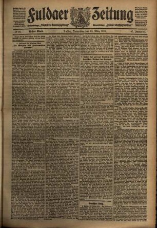 Erste Ausgabe vom Donnerstag, den 24. März 1910.