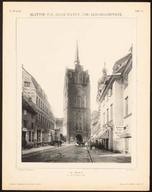 Kröpeliner Tor, Rostock: Ansicht (aus: Blätter für Architektur und Kunsthandwerk, 10. Jg., 1897, Tafel 59)