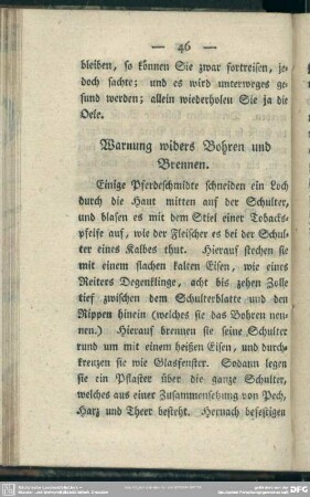 Warnung wider Bohren und Brennen