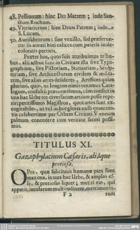 Titulus XI. Gazophylacium Caesaris, aliaque pretiosa