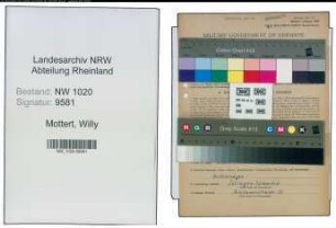 Entnazifizierung Willy Mottert , geb. 09.12.1901 (Reider)
