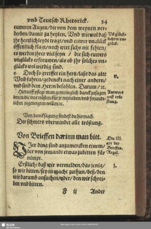 Die III. art der Brieffen. Von Brieffen darinn man bitt