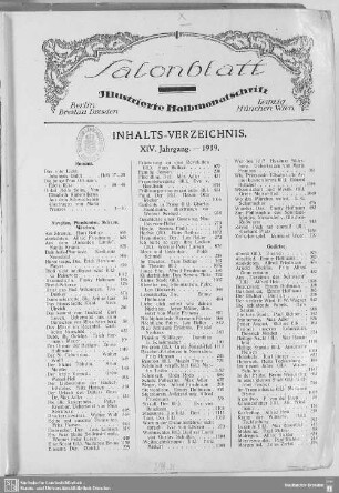 14.1919: Salonblatt : moderne illustrierte Wochenschrift für Gesellschaft, Theater, Kunst und Sport