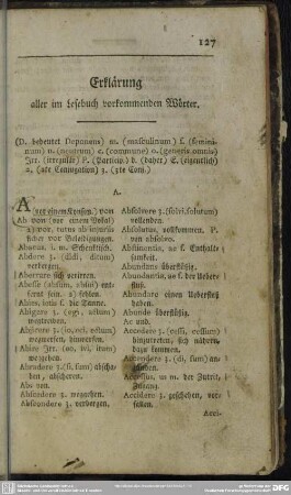 Erklärung aller im Lesebuch vorkommenden wörter