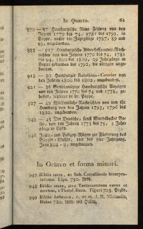 61-380, In Octavo et forma minori (Nr. 947-4943)