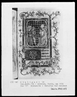 Lateinisches Stundenbuch — Bildseite mit Textanfang, Folio 171recto