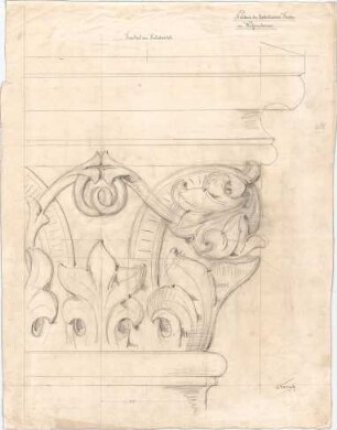 Voit, August von; Weißenhorn; Pfarrkirche - Hauptportal - Kapitell (Teilansicht)