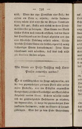 Wie könnte ein Pacht-Anschlag nach Korn-Preisen entworfen werden?