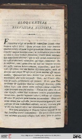 Eloquentiae brevissima historia