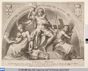 [Thesenblatt: Heiliger Georg mitz Caritas und Religio; Theses]