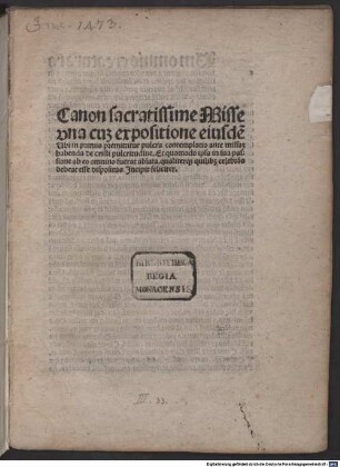 Expositio canonis missae cum textu