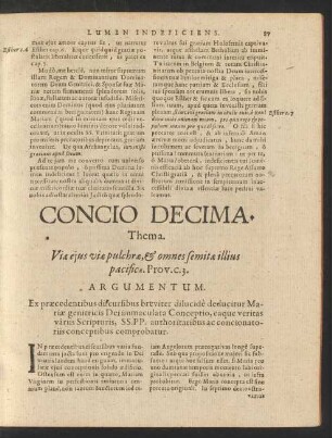 Concio Decima. Thema. Viae eius viae pulchrae, [et] omnes semitae illius pacificae.