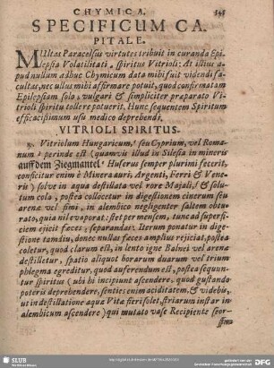 SPECIFICUM CAPITALE.