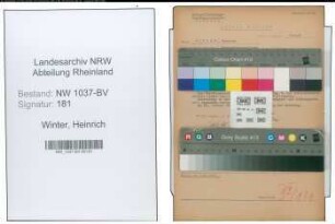 Entnazifizierung Heinrich Winter , geb. 28.08.1891 (Kreisoberrentmeister)