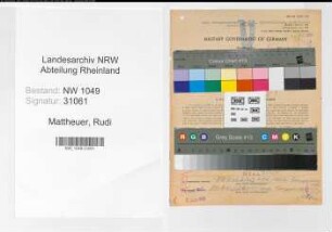 Entnazifizierung Rudi Mattheuer , geb. 06.11.1909 (Vertreter)