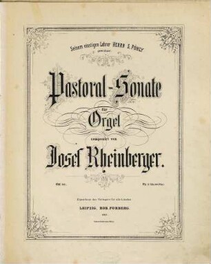 Pastoral-Sonate : für Orgel ; G-Dur ; op. 88