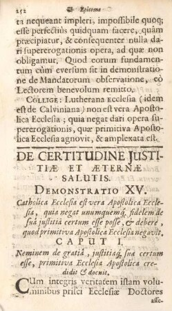 De certitudine justitiæ et æternæ salutis.