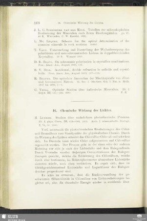 16. Chemische Wirkung des Lichtes