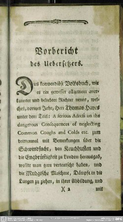 Vorbericht des Uebersetzers