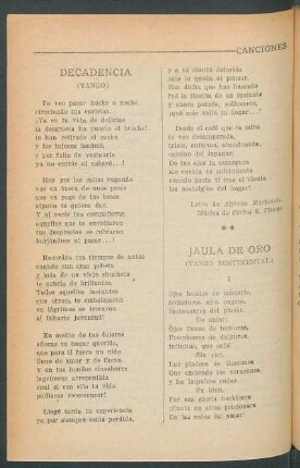 Jaula de oro : (Tango)