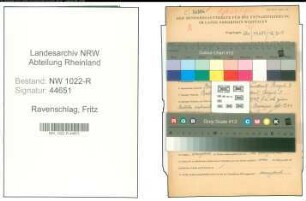 Entnazifizierung Fritz Ravenschlag , geb. 14.02.1913 (Kaufmaennischer Angestellter)