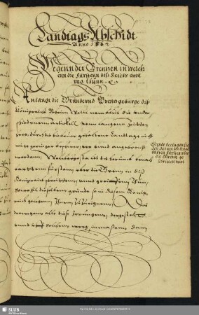 Landtags Abschidt Anno 1562