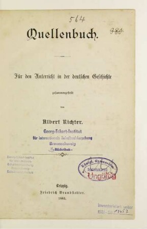Quellenbuch : für den Unterricht in der deutschen Geschichte