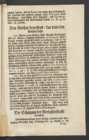 Den Bothen betreffend, kan deme sein Bothen-Lohn
