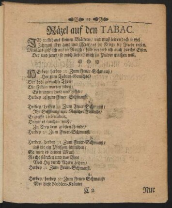 Räzel auf den Tabac