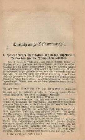 Einführungs-Bestimmungen.