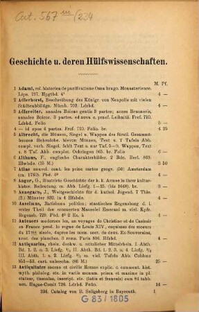 Antiquariats-Katalog. 234. 1896