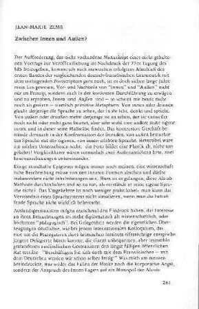 Zwischen Innen und Außen?