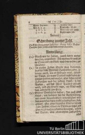 Schreibung ganzer Zahl.