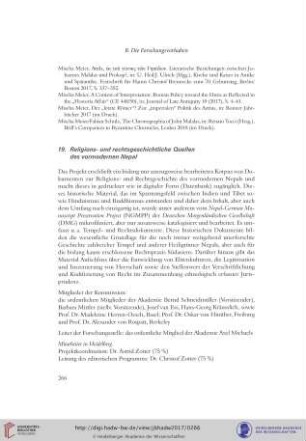 19. Religions- und rechtsgeschichtliche Quellen des vormodernen Nepal