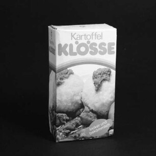 Kartonschachtel (Vorderseite) für Kartoffelklöße des VEB Kartoffelveredlungswerk Freital