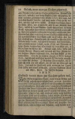 Gebeth wenn man zur Kirchen gehen wil.