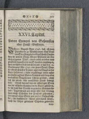XXVI. Capitul. Andere Exempel von Gespensten oder Hauß-Geisteren.