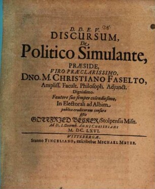 Discursum de politico simulante