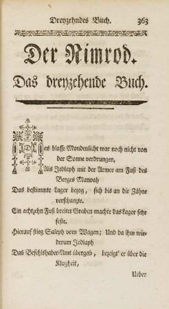 Das dreyzehende Buch.