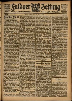 Zweite Ausgabe vom Mittwoch, den 08. Februar 1905.
