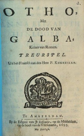 Otho, Met De Dood Van Galba, Keizer van Romen : Treurspel