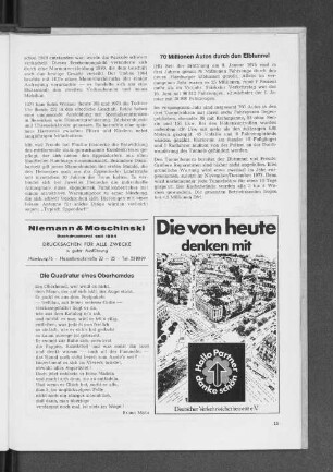 70 Millionen Autos durch den Elbtunnel
