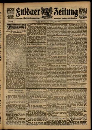 Zweite Ausgabe vom Dienstag, den 01. Dezember 1903.