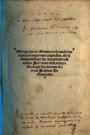 Lectura in primo (et secundo) Sententiarum