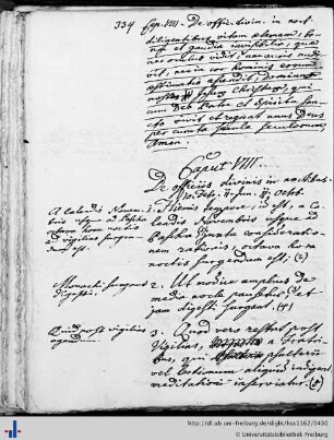 Caput VIII: De officiis divinis in noctibus.