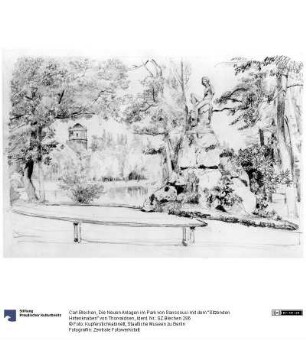 Die Neuen Anlagen im Park von Sanssouci mit dem "Sitzenden Hirtenknaben" von Thorvaldsen