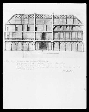 Rouen, Längsschnitt des ehemaligen Palais des Consuls, Heute Börse, Rückfassade
