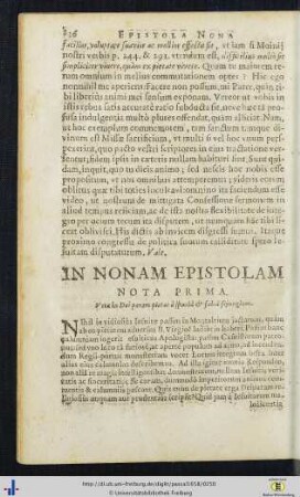 In nonam epistolam nota.