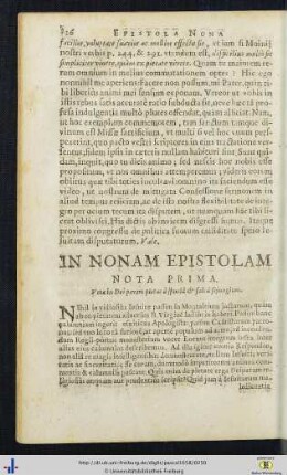 In nonam epistolam nota.
